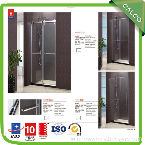 Swing/fixed/slide/fixed frameless glass door